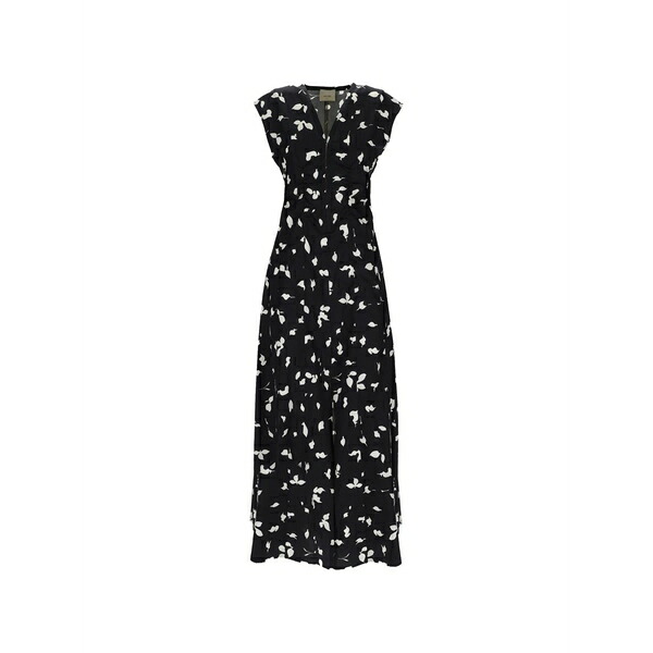 アリジ レディース ワンピース トップス V-neck print midi dress Black｜asty