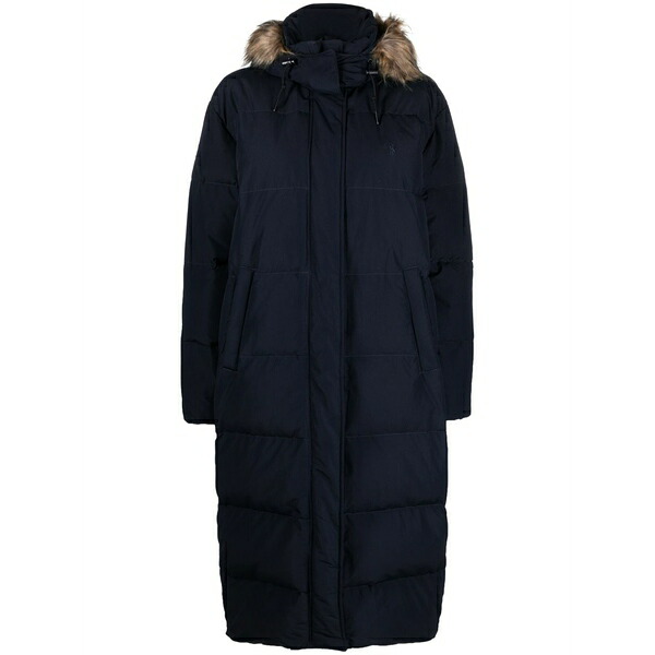 ラルフローレン レディース 厚地の外套 アウター Concealed-fastening hooded parka Blue