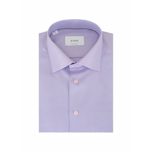 エトン メンズ プルオーバー トップス Micro-pattern shirt Pink メンズファッション-カジュアルシャツ