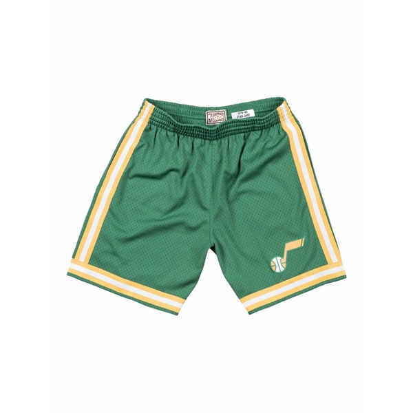 ミッチェル&ネス メンズ カジュアルパンツ ボトムス Utah jazz 1979-80 striped swingman shorts Green｜asty