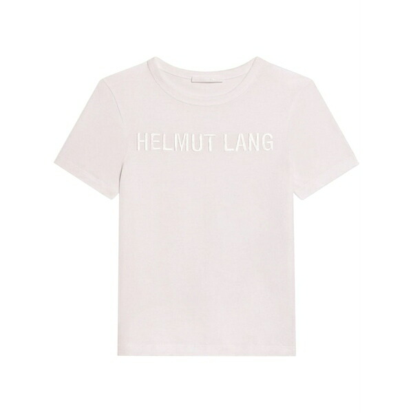 ヘルムート 言葉づかい レディース プルオーバー トップス Logo-embroidered t-shirt White