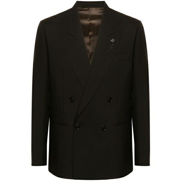 ラルディーニ メンズ ジャケット&ブルゾン アウター Double-breasted blazer Brown|asty