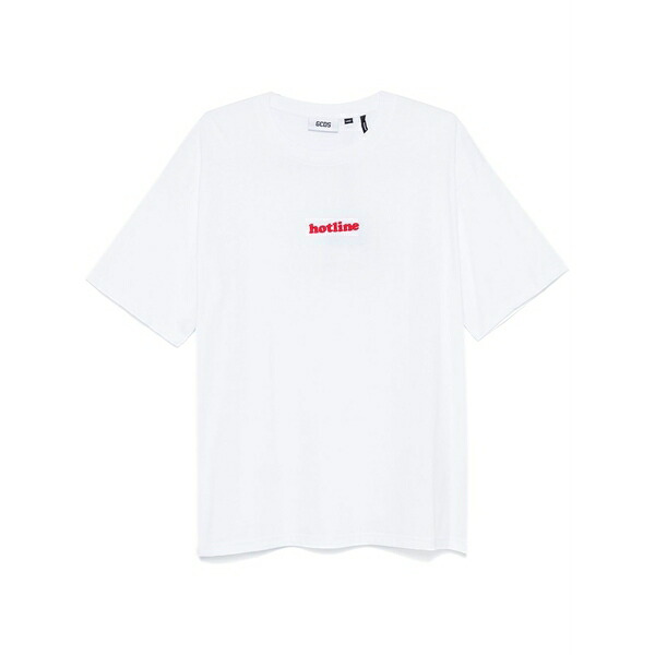 ジーシーディーエス メンズ プルオーバー トップス Embroidered-motif t-shirt White