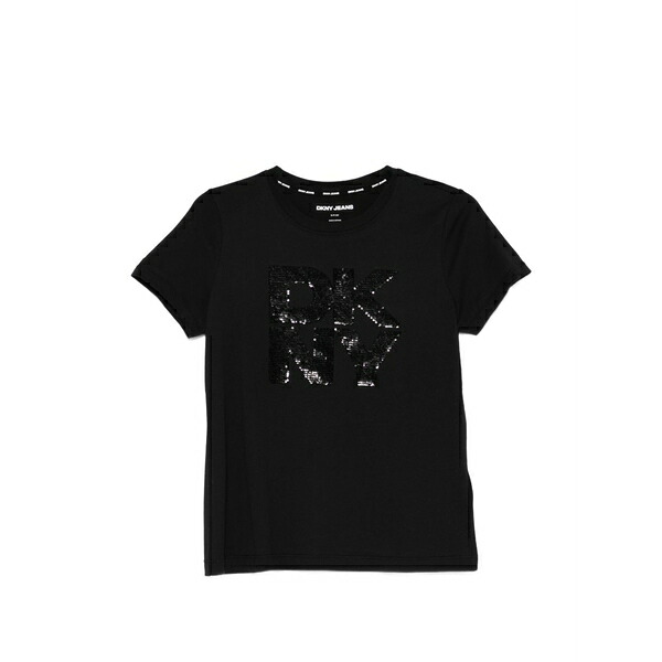 ダナ キャラン ニューヨーク州 レディース プルオーバー トップス Sequin logot-shirt Black