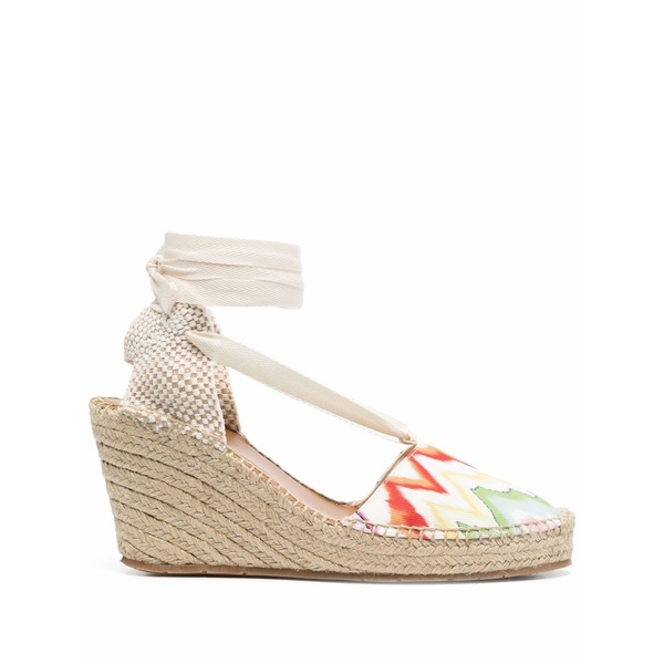 ミッソーニ レディース サンダル シューズ Zigzag-print wedge espadrilles Neutrals|asty