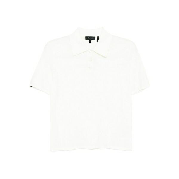 行動論理 レディース スポーツシャツ トップス Short-sleeved knitted polo shirt Neutrals