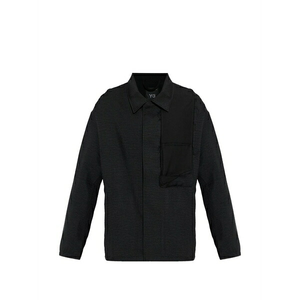 ワイスリー メンズ ジャケット&ブルゾン アウター Utility chest-pocket jacket Black|asty