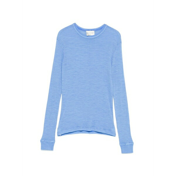 フォルテ フォルテ レディース プルオーバー トップス Ribbed long-sleeve t-shirt Blue