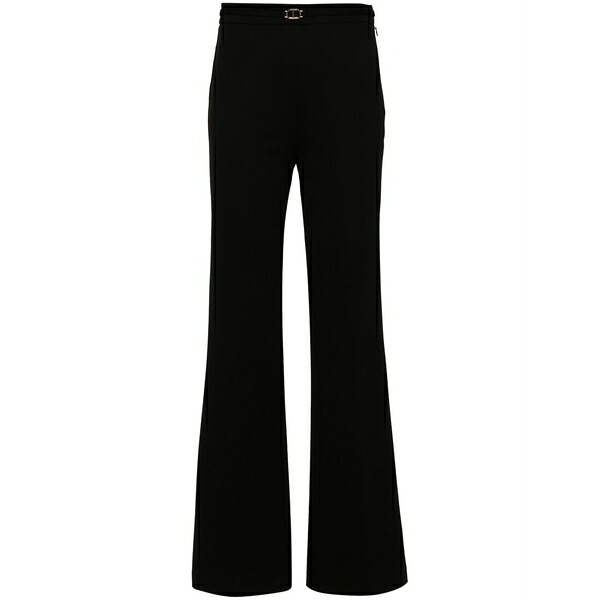 ツイン仕掛ける レディース 心地好いズボン下 ボトムス Logo-plaque straight-leg trousers Black