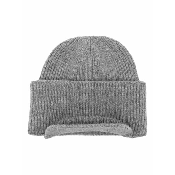 ラネウス レディース 帽子 アクセサリー Flat-peak virgin wool beanie Grey｜asty