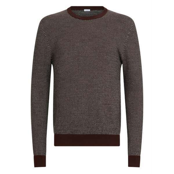 マロ メンズ ニット&セーター アウター Patterned crew-neck sweater Brown｜asty