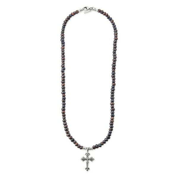 エマニュエレ ビコッキ メンズ 首飾り・チョー鉄道車両 佩び物 Avelli cross pearl necklace Silver