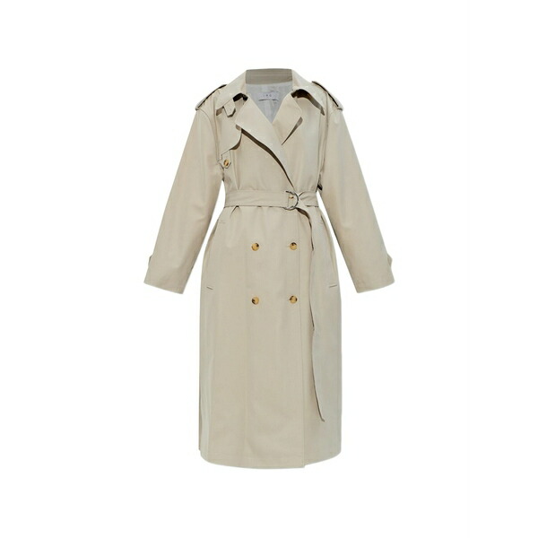 イロ レディース 厚地の外套 アウター Belted-waist double-breasted coat Neutrals