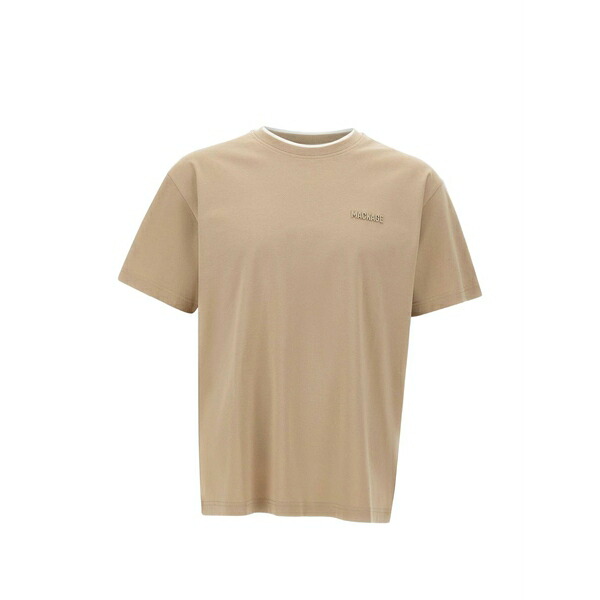 マッカージュ メンズ Tシャツ トップス Logo-appliqu茫漏 t-shirt Neutrals｜asty