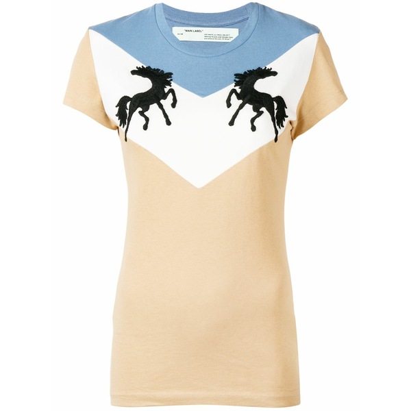 象牙色 レディース プルオーバー トップス Twisting horses t-shirt Neutrals Tシャツ・カットソー-トップス-レディースファッション