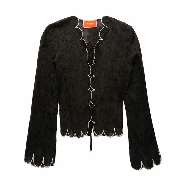 ラ・ダブル・ジェイ レディース 上衣＆上衣 アウター Embroidered crop jacket  Black