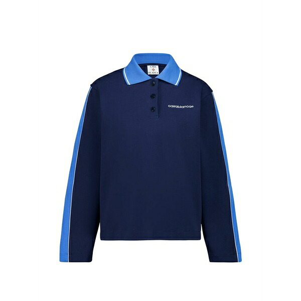 カサブランカ レディース スポーツシャツ トップス Logo-detail polo shirt Blue