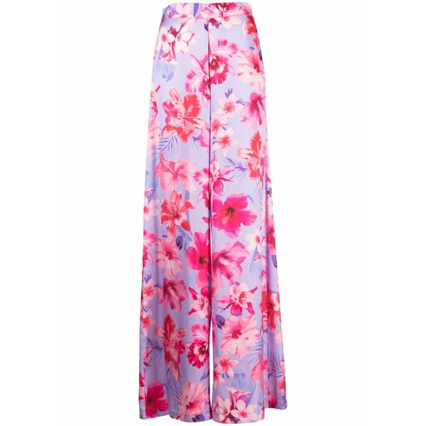 ピンコ レディース カジュアルパンツ ボトムス Floral-print high-waisted palazzo pants Purple｜asty