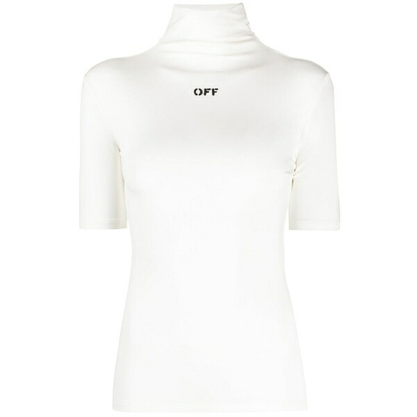 象牙色 レディース プルオーバー トップス Logo-print high-neck t-shirt White