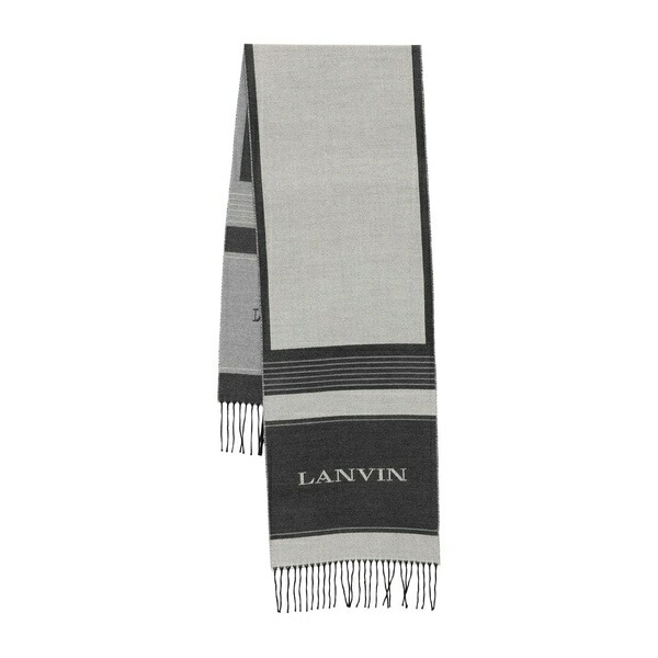 ランバン メンズ えり巻き・袈裟・えり巻き 付属物 Logo-lettering scarf Grey