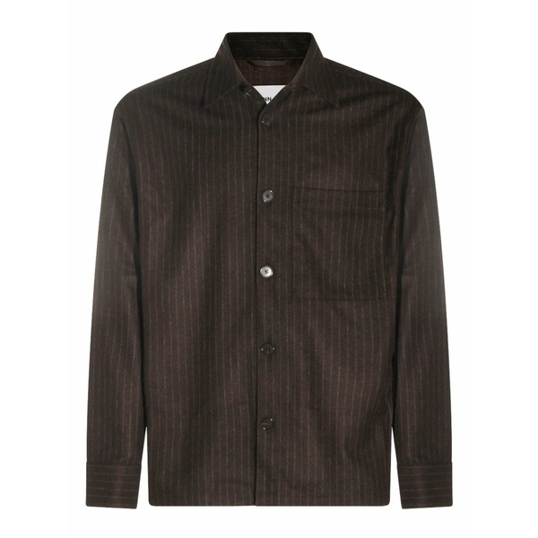 エヌエヌ77 メンズ プルオーバー トップス Pinstripe-print shirt Brown