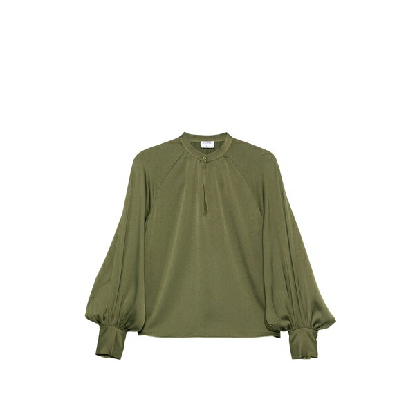 フィリッパコー レディース シャツ トップス Bishop-sleeve satin blouse Green|asty