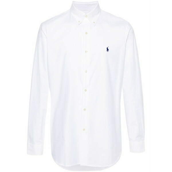 ラルフローレン メンズ シャツ トップス Polo pony-embroidered poplin shirt White
