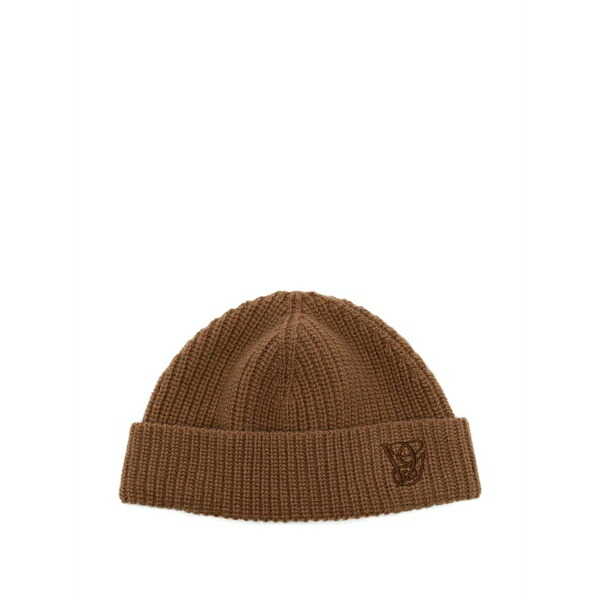 ヴァレンティノ ガラヴァーニ レディース 帽子 アクセサリー Logo-embroidered beanie Brown|asty