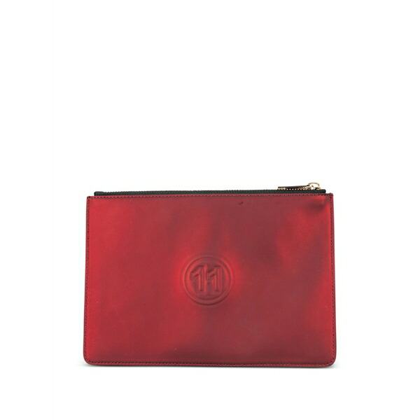 マルタンマルジェラ レディース クラッチペダル御徒面子 御徒面子 Metallic leather clutch Red