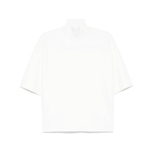 行動論理 レディース プルオーバー トップス High-neck t-shirt White