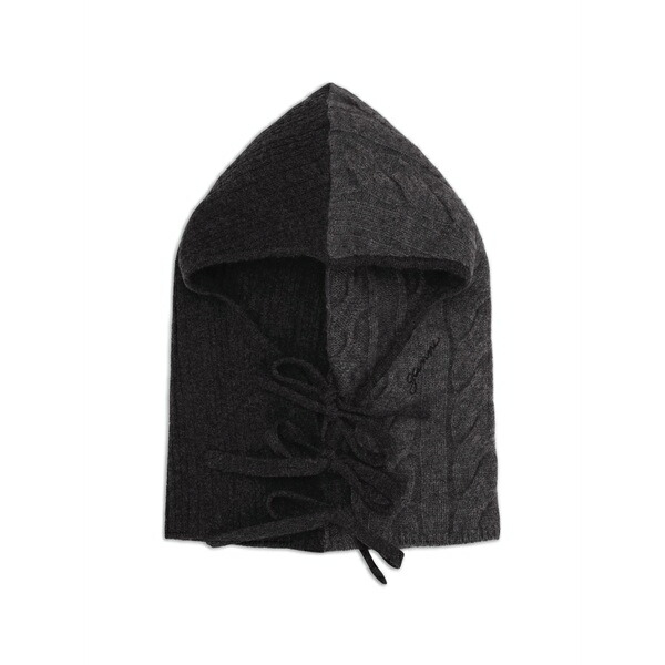 ガニー レディース 帽子 アクセサリー Cable-knit balaclava Grey｜asty
