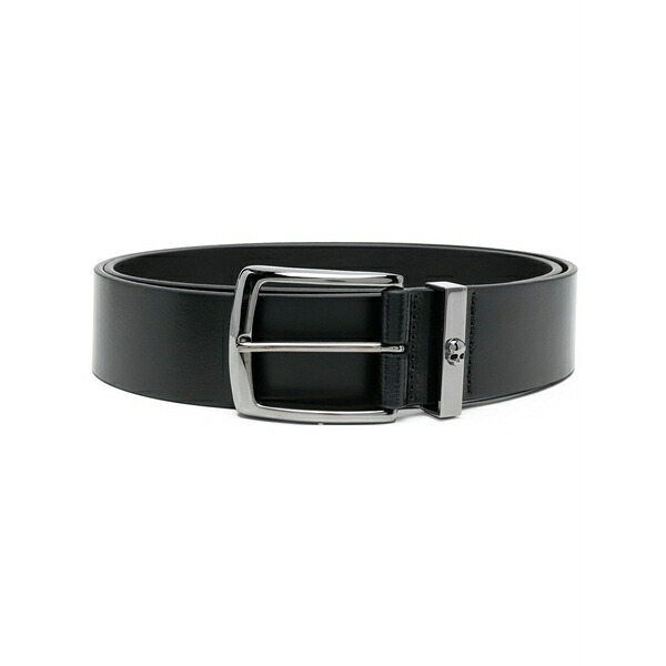 フィリップ飾り気のない メンズ 三尺帯 付属物 Buckle-fastening leather belt Black