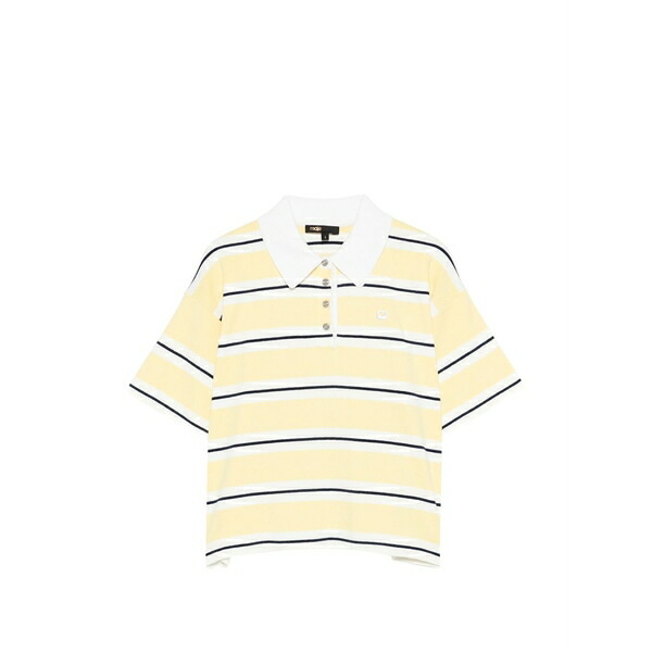 マージュ レディース スポーツシャツ トップス Striped polo shirt Yellow