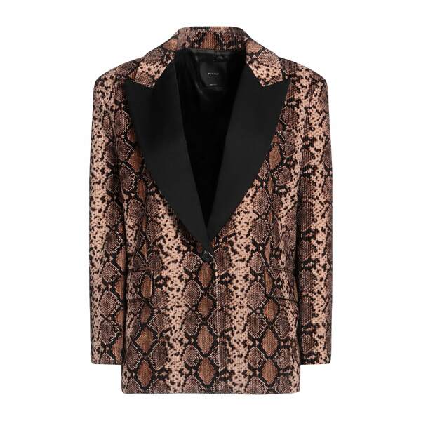 【送料無料】 ピンコ レディース ジャケット&ブルゾン アウター Blazers Brown|asty