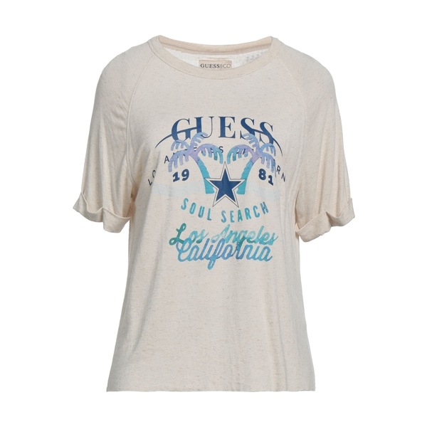 【送料無料】 ゲス レディース Tシャツ トップス T-shirts Beige
