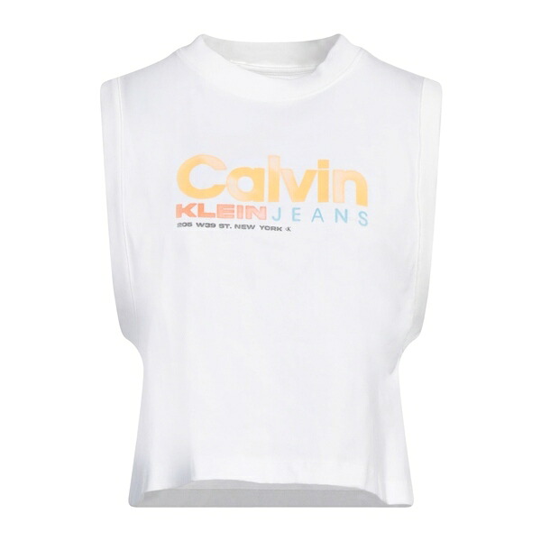 【送料無料】 カルバンクライン レディース Tシャツ トップス Tops White