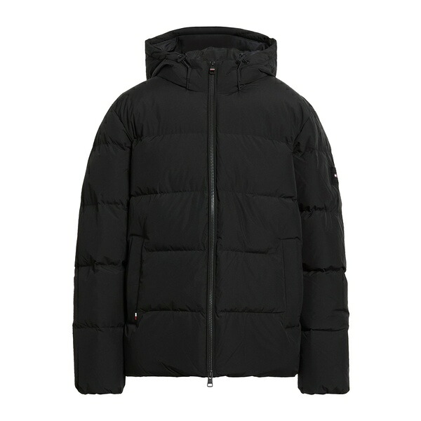 【貨物輸送無料】 トミー ヒルフィガー メンズ 上衣＆上衣 アウター Puffers Black