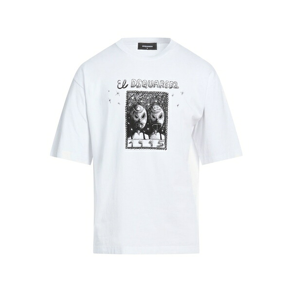 【送料無料】 ディースクエアード メンズ Tシャツ トップス T-shirts White｜asty 27,160円