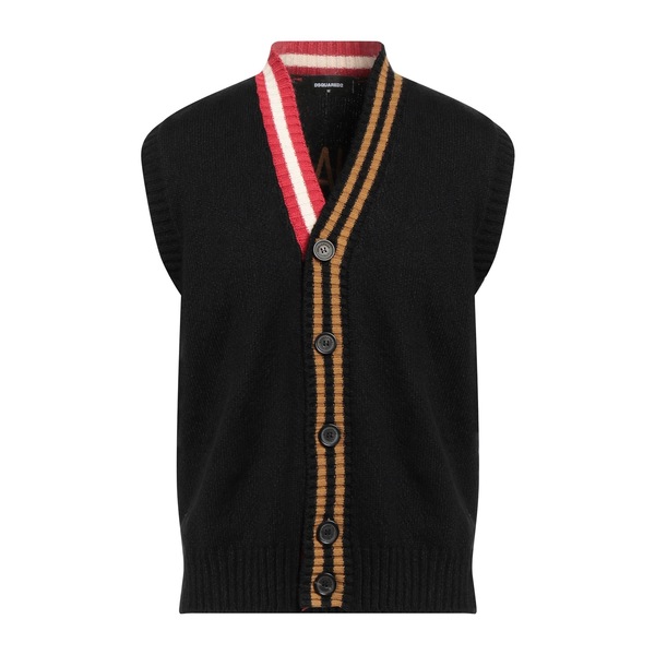 【貨物輸送無料】 ディースクエアード メンズ ジレー アウター Cardigans Black