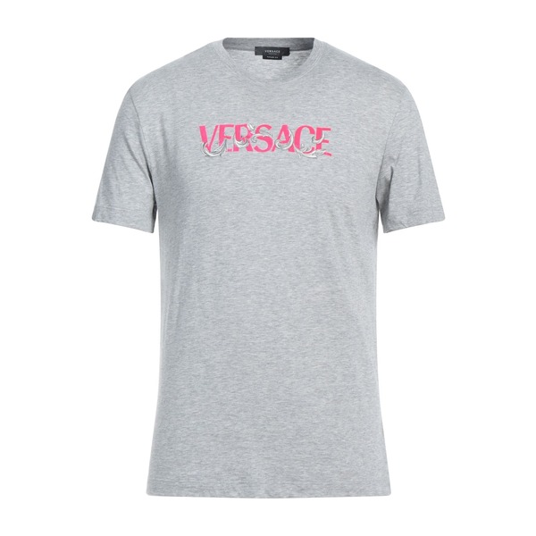 【貨物輸送無料】 ヴェルサーチ メンズ ティーシャツ トップス T-shirts Grey メンズファッション-トップス
