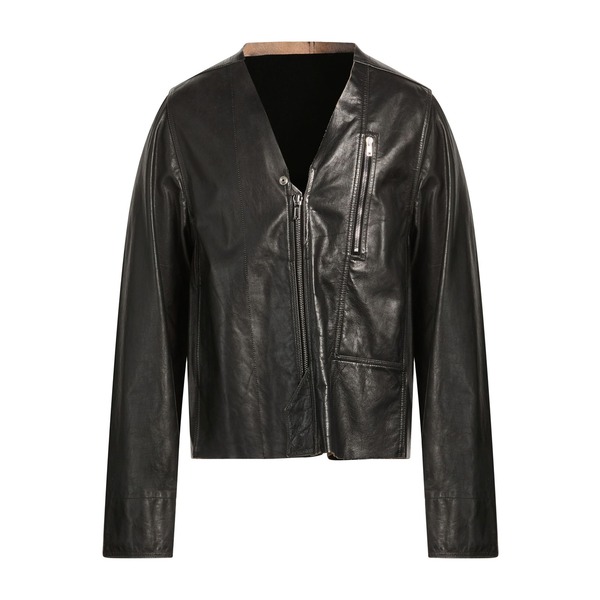 【貨物輸送無料】 リックオウエンス メンズ 上衣＆上衣 アウター Jackets Black メンズファッション-コート・ジャケット
