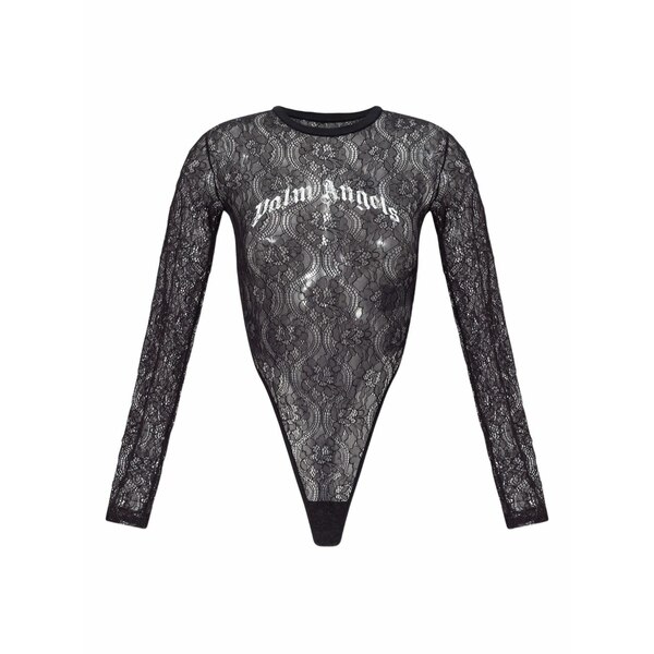 パーム・エンジェルス レディース Tシャツ トップス Lace logo bodysuit Black|asty
