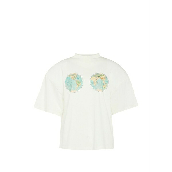 アウェイク モード レディース Tシャツ トップス Hemispheres map-print t-shirt Neutrals｜asty