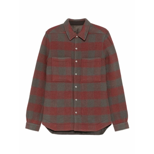 リックオウエンス メンズ ジャケット＆ブルゾン アウター Checked wool jacket Red｜asty