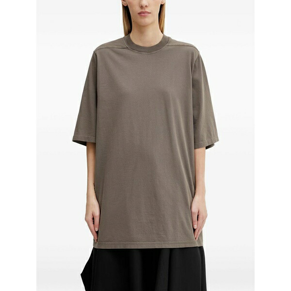 リックオウエンス レディース Tシャツ トップス Jumbo ss oversized crew-neck t-shirt Brown|asty