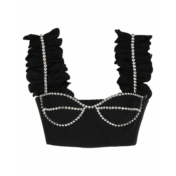 エリア レディース カットソー トップス Crystal-embellished cropped top Black｜asty 107,900円