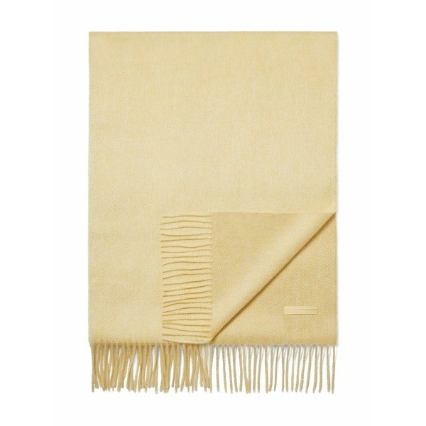 ゼニア メンズ マフラー・ストール・スカーフ アクセサリー Fringed cashmere scarf Yellow|asty