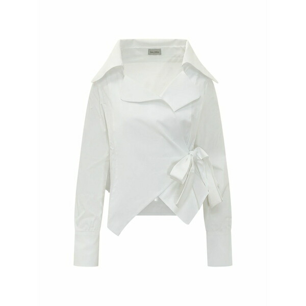 バロッサ レディース シャツ トップス Nora wrap-style shirt White｜asty