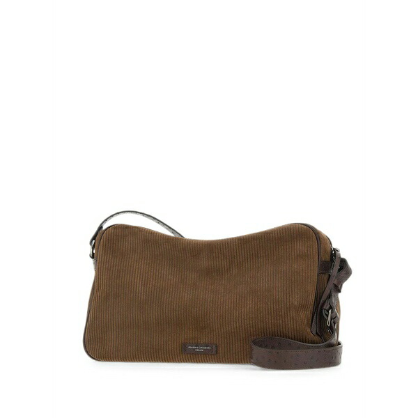 ジャンニ・キアリーニ レディース ショルダーバッグ バッグ Cora ribbed suede shoulder bag Brown|asty