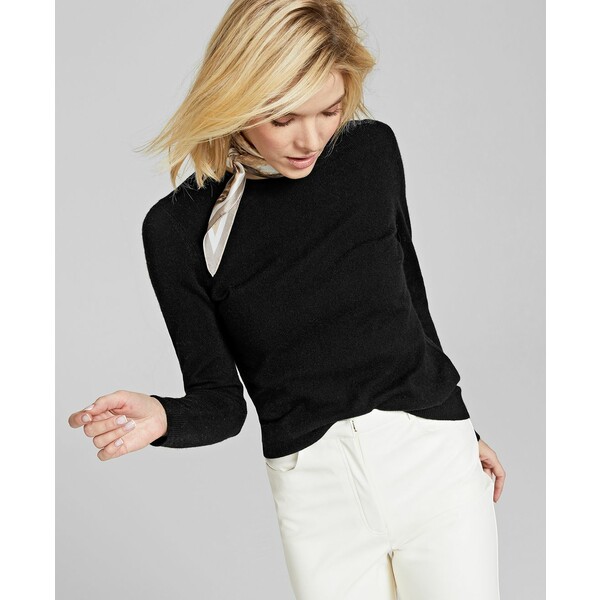 チャータークラブ レディース ニットセーター アウター Petite 100% Cashmere Crewneck Sweater, Created  For Macy's Classic Black トップス